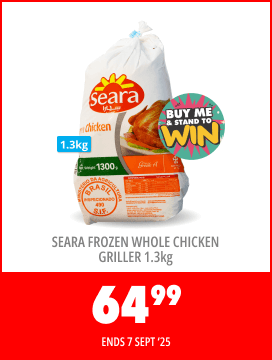 SEARA FROZEN WHOLE CHICKEN GRILLER 1.3kg, 64,99