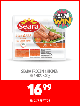 SEARA FROZEN CHICKEN FRANKS 340g, 16,99