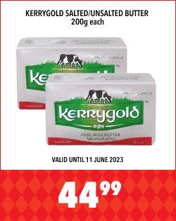 KERRYGOLD SALTED/UNSALTED BUTTER 200g EACH, 44,99