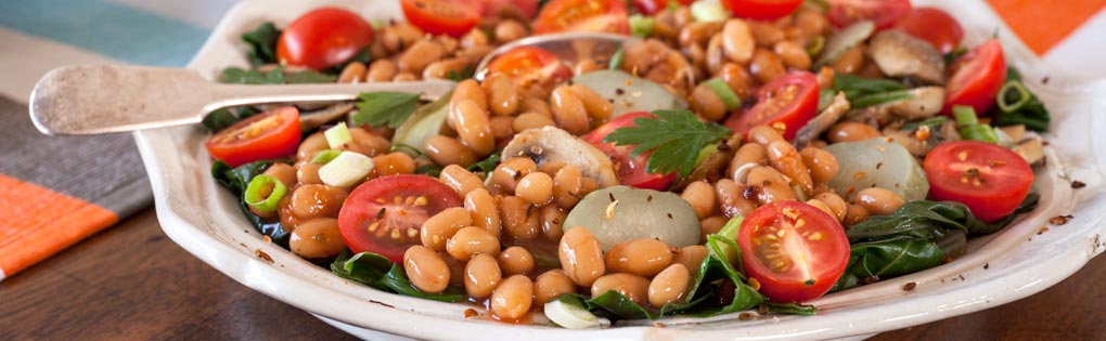 KOO Beans, Spinach and Mushroom Salad