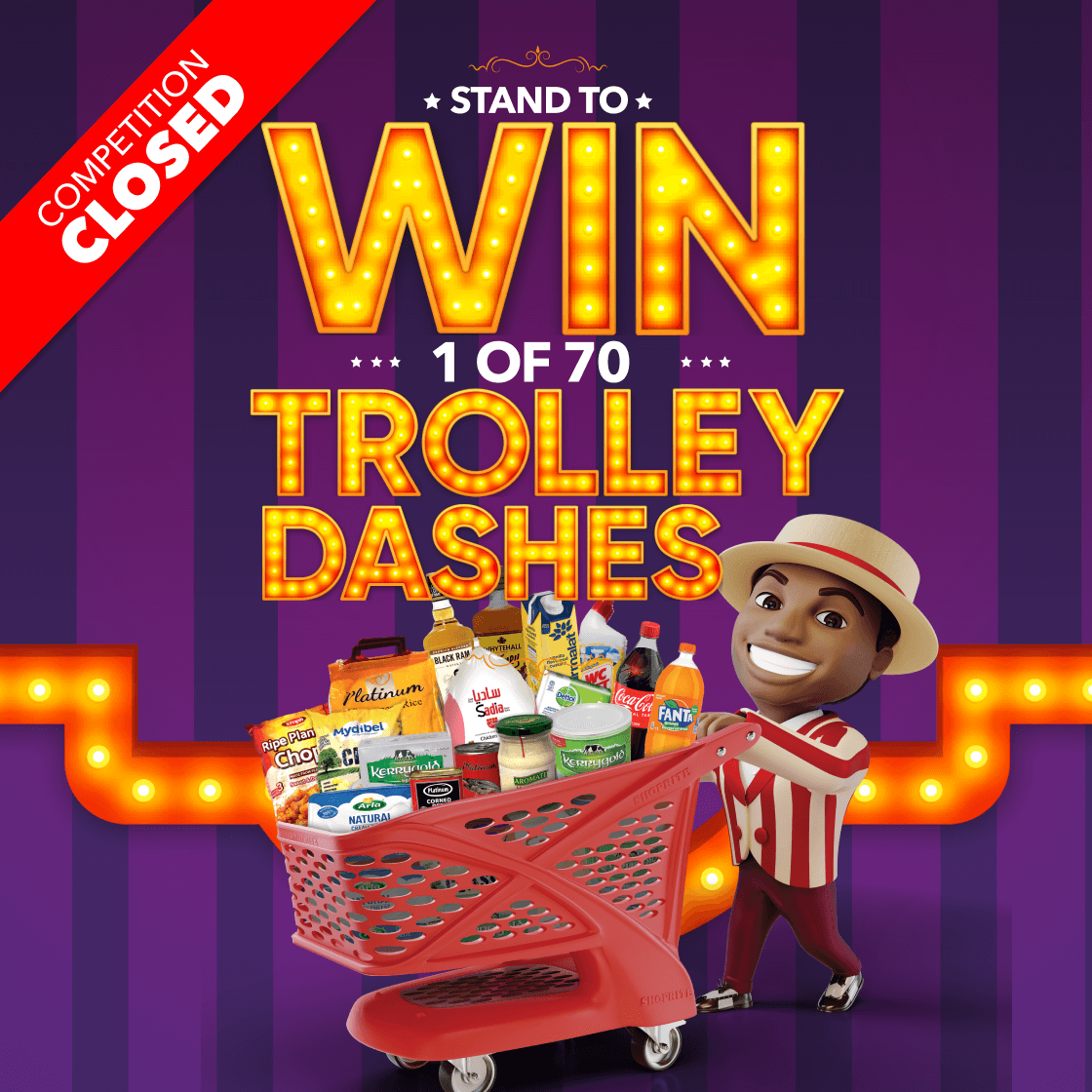 STAND TO WIN 1 OF 70 TROLLEY DASHES