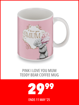 Pink I love you mum teddy bear coffee mug