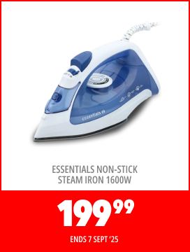 ESSENTIALS NON-STICK STEAM IRON1600W, 199,99
