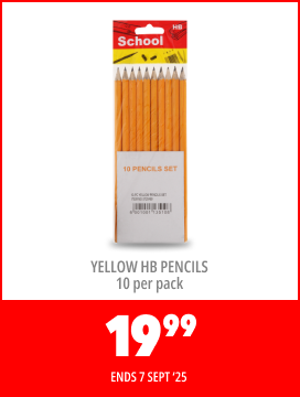 YELLOW HB PENCILS 10 PER PACK, 19,99