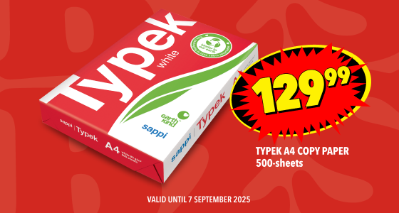 TYPEK A4 COPY PAPER 500-SHEETS, 129,99